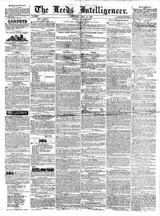 cover page of Leeds Intelligencer published on May 8, 1841