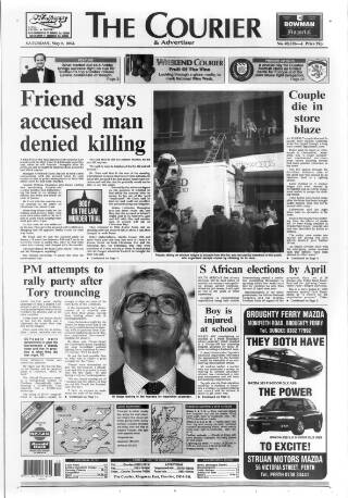 cover page of Dundee Courier published on May 8, 1993