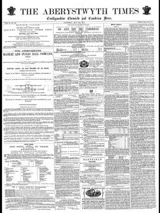 cover page of Aberystwyth Times published on May 14, 1870