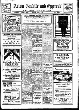 cover page of Acton Gazette published on May 9, 1930