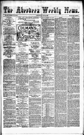 cover page of Aberdeen Weekly News published on May 8, 1880