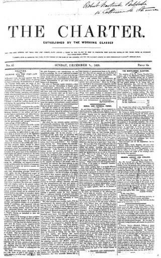 cover page of The Charter published on December 1, 1839