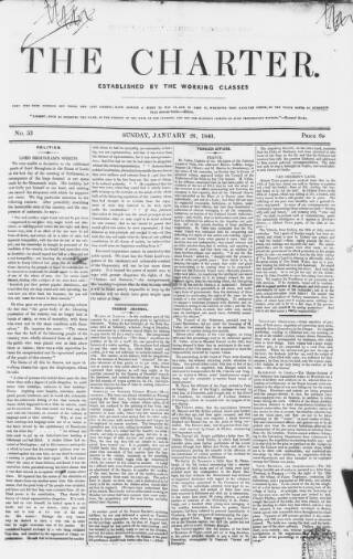 cover page of The Charter published on January 26, 1840