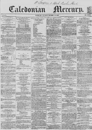 cover page of Caledonian Mercury published on December 25, 1858