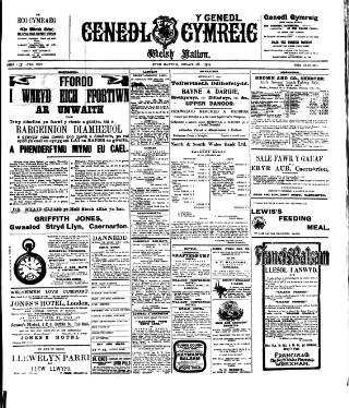 cover page of Y Genedl Gymreig published on January 26, 1904