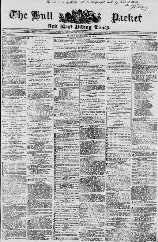 cover page of Hull Packet published on November 23, 1866