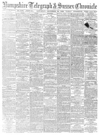 cover page of Hampshire Telegraph published on December 25, 1886