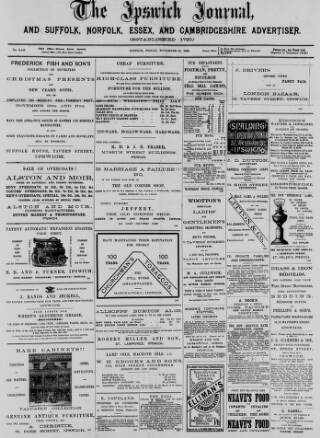 cover page of Ipswich Journal published on November 23, 1888