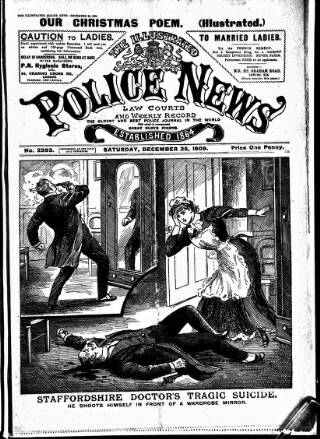 cover page of Illustrated Police News published on December 25, 1909