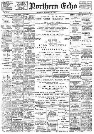 cover page of Northern Echo published on January 26, 1899