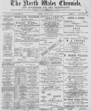 cover page of North Wales Chronicle published on January 26, 1895