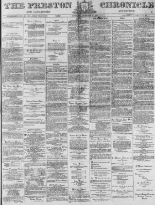 cover page of Preston Chronicle published on December 25, 1875