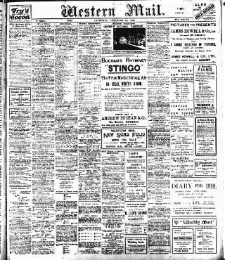 cover page of Western Mail published on December 25, 1909