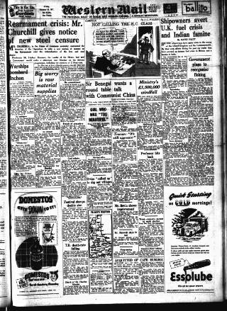 cover page of Western Mail published on January 26, 1951