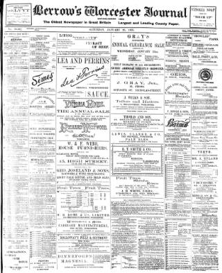 cover page of Worcester Journal published on January 26, 1895