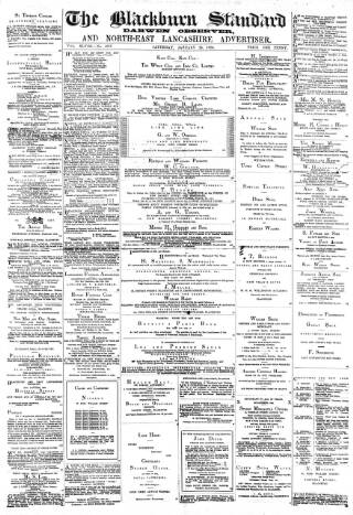 cover page of Blackburn Standard published on January 26, 1884