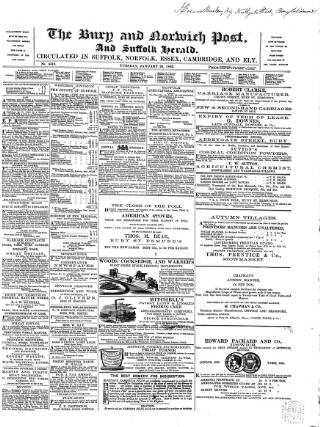 cover page of Bury and Norwich Post published on January 26, 1869