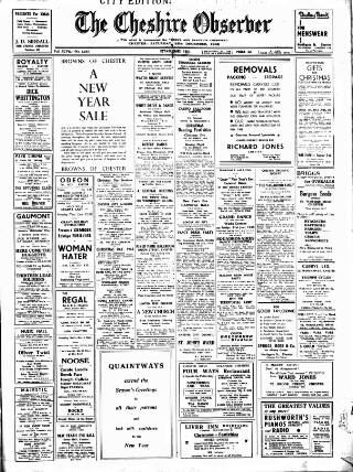 cover page of Cheshire Observer published on December 25, 1948