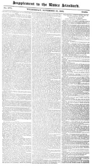 cover page of Essex Standard published on November 23, 1864