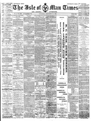 cover page of Isle of Man Times published on November 23, 1895