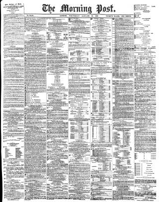 cover page of Morning Post published on January 26, 1898