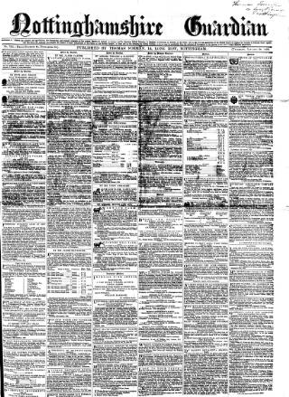 cover page of Nottinghamshire Guardian published on January 26, 1860