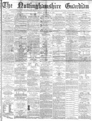 cover page of Nottinghamshire Guardian published on December 25, 1885