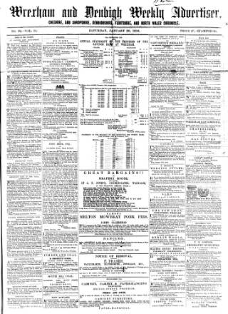 cover page of Wrexham Advertiser published on January 26, 1856