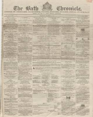 cover page of Bath Chronicle and Weekly Gazette published on December 25, 1856