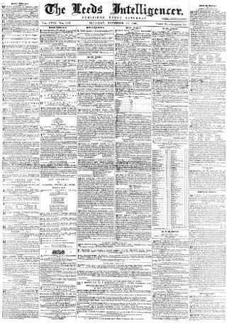 cover page of Leeds Intelligencer published on November 23, 1861