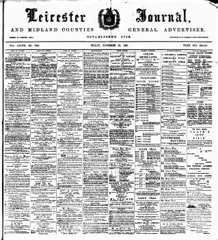 cover page of Leicester Journal published on November 23, 1900