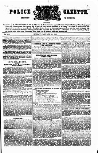 cover page of Police Gazette published on January 26, 1880