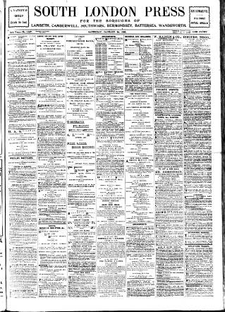 cover page of South London Press published on January 26, 1901