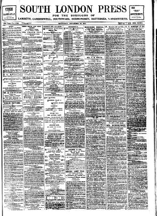 cover page of South London Press published on November 23, 1901