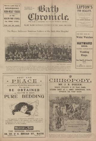 cover page of Bath Chronicle and Weekly Gazette published on November 23, 1918