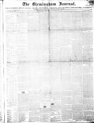 cover page of Birmingham Journal published on November 23, 1844