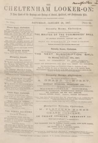 cover page of Cheltenham Looker-On published on January 26, 1867