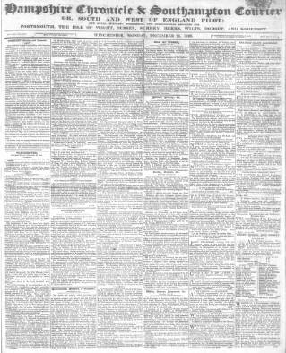 cover page of Hampshire Chronicle published on December 25, 1826