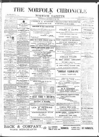 cover page of Norfolk Chronicle published on December 25, 1886