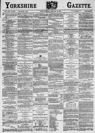 cover page of Yorkshire Gazette published on January 26, 1889