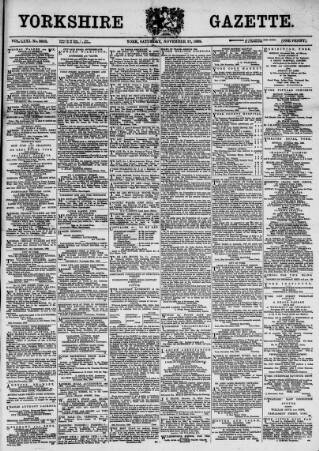 cover page of Yorkshire Gazette published on November 23, 1889