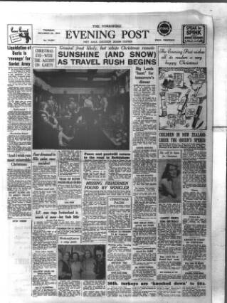 cover page of Yorkshire Evening Post published on December 24, 1953