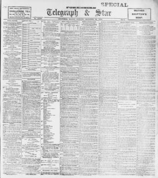 cover page of Sheffield Evening Telegraph published on December 25, 1899