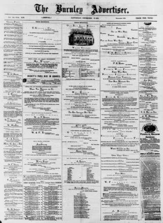 cover page of Burnley Advertiser published on December 25, 1875