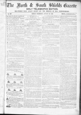 cover page of North & South Shields Gazette and Northumberland and Durham Advertiser published on January 26, 1859