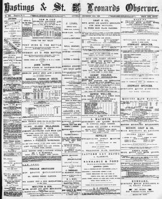 cover page of Hastings and St Leonards Observer published on December 25, 1886