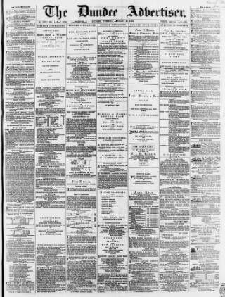 cover page of Dundee, Perth, and Cupar Advertiser published on January 26, 1864