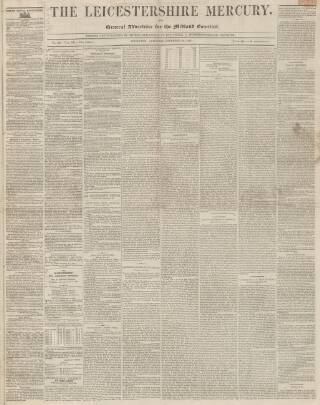 cover page of Leicestershire Mercury published on December 25, 1847