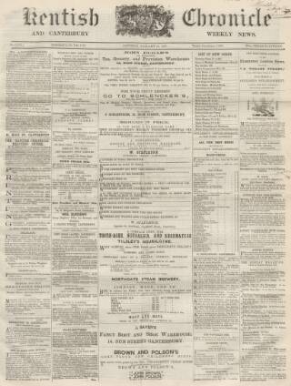 cover page of Kentish Chronicle published on January 26, 1867