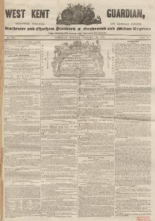 cover page of West Kent Guardian published on January 26, 1850